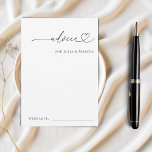 Minimalist Romantic Heart Script Plain Wedding Advice Card<br><div class="desc">These elegant,  romantic advice cards would make a wonderful addition to your bridal shower/wedding supplies! Easily customize the text by clicking on the "personalize" option.</div>