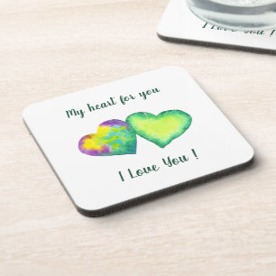 Minimalist Romantic I Love You Valentine's Day Coaster