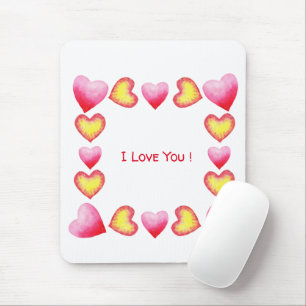 Minimalist Romantic I Love You Valentine's Day Mouse Pad