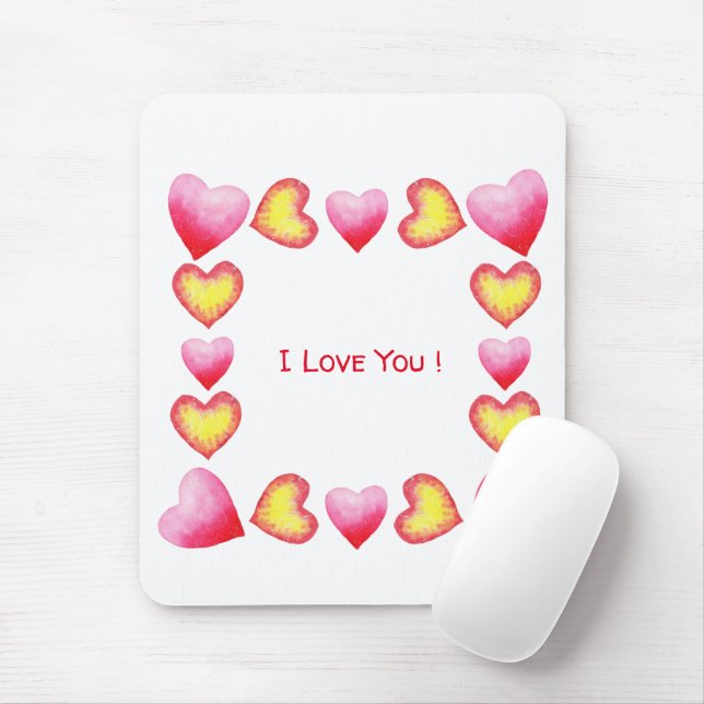 Minimalist  Romantic I Love You  Valentine's Day   Mouse Pad (With Mouse)