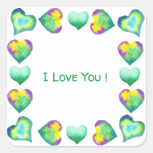 Minimalist  Romantic I Love You Valentine's Day    Square Sticker