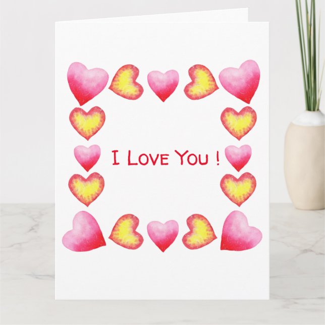 Minimalist  Romantic I Love You  Valentine's Day   Thank You Card (Front)