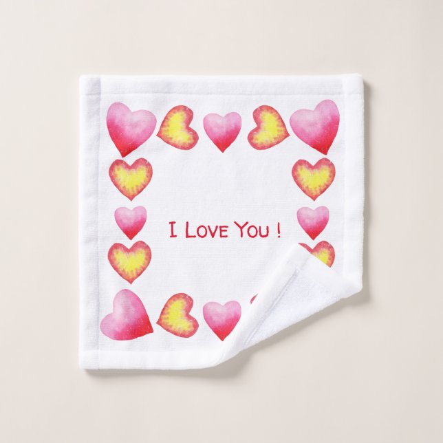 Minimalist  Romantic I Love You  Valentine's Day  Wash Cloth (Wash Cloth)