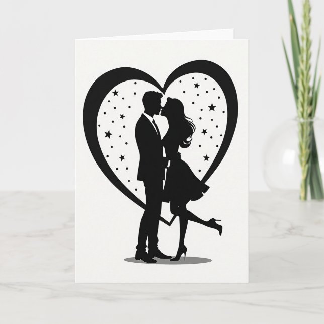 Minimalist Romantic Kiss Card (Front)