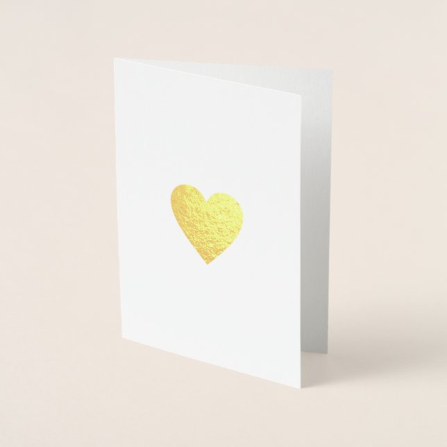 minimalist romantic love heart foil card (Front)