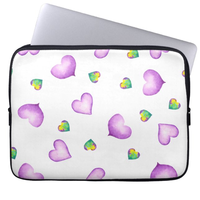 Minimalist  Romantic watercolor Heart   Laptop Sleeve (Front)
