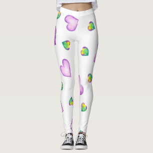 Minimalist  Romantic watercolor Heart     Leggings