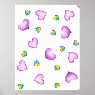 Minimalist Romantic watercolor Heart Poster