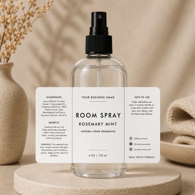 Minimalist Room Spray Bottle Label (Creator Uploaded)