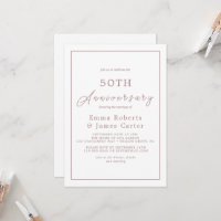 Minimalist Rose Gold 50th Wedding Anniversary 
