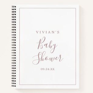 Minimalist Rose Gold Baby Shower Gift List Notebook