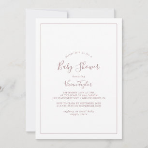 Minimalist Rose Gold Baby Shower Invitation