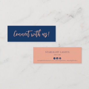 Minimalist Rose Gold Blue Contact With Us Insert