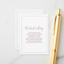 Minimalist Rose Gold Books for Baby Card