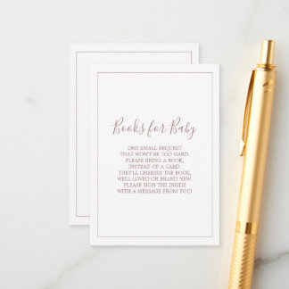 Minimalist Rose Gold Books for Baby Card