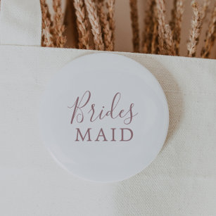Minimalist Rose Gold Bridesmaid Bridal Shower 2 Inch Round Button