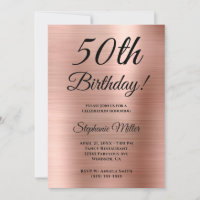 Minimalist Rose Gold Foil Birthday