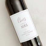 Minimalist Rose Gold Future Mrs. Bridal Shower Wine Label<br><div class="desc">These minimalist rose gold future mrs. bridal shower wine labels are perfect for a simple wedding shower. The modern romantic design features classic rose gold and white typography paired with a rustic yet elegant calligraphy with vintage hand lettered style. Customizable in any colour. Keep the design simple and elegant, as...</div>