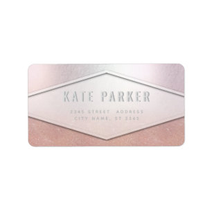 Minimalist rose gold glitter ombre simple plain label