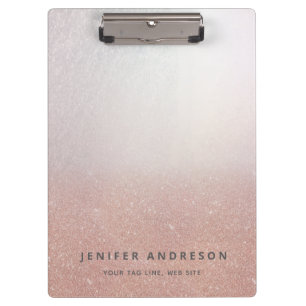 minimalist rose gold glitter ombre simple pocket clipboard