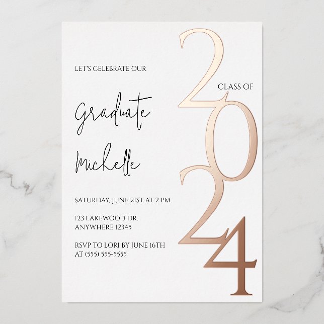 Minimalist Rose Gold Graduation (Front)