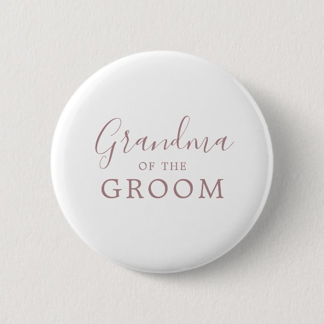 Minimalist Rose Gold Groom Grandma Bridal Shower 2 Inch Round Button (Front)