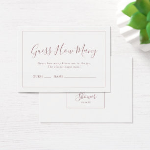 Minimalist Rose Gold Guess How Many Kisses Game