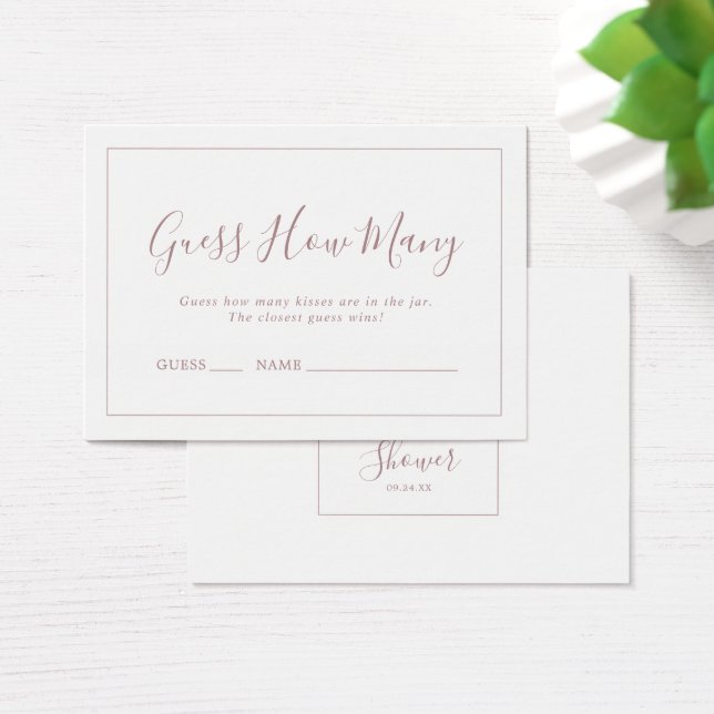 Minimalist Rose Gold Guess How Many Kisses Game (Desk)