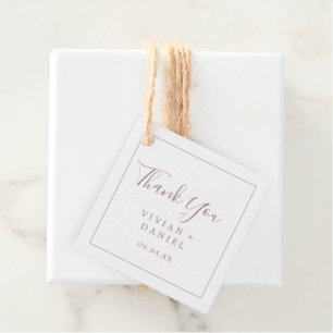 Minimalist Rose Gold Thank You Favour Tags