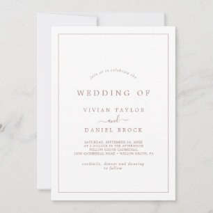 Minimalist Rose Gold Typography The Wedding Of Invitation
