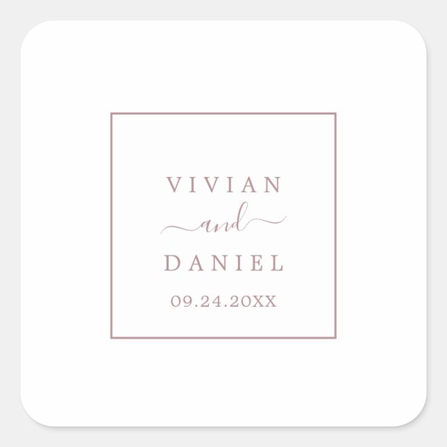 Minimalist Rose Gold Wedding Envelope Seals (Front)