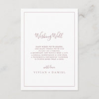Minimalist Rose Gold Wedding Wishing Well Card