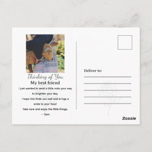 Minimalist Rose Line Art Elegant One-Colour Floral Postcard