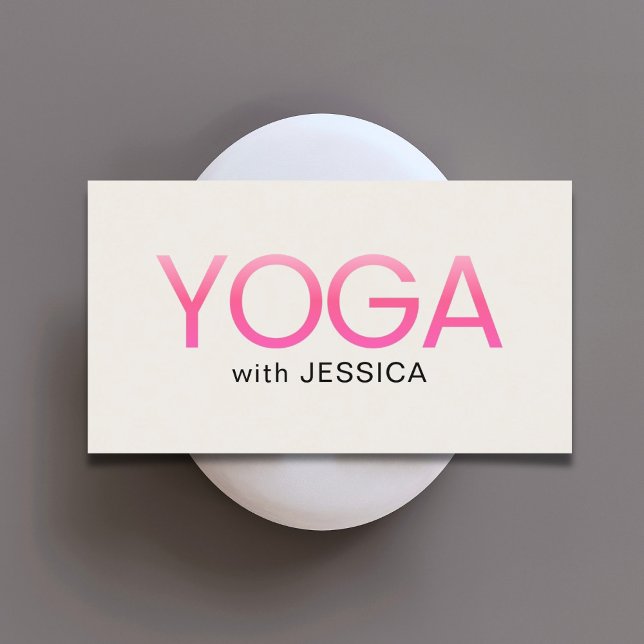 Minimalist Rose Old White Bold Yoga Instructor Business Card (Creator Uploaded)