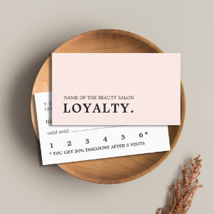 Minimalist Rose White Beauty Loyalty Card