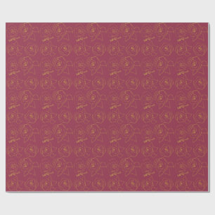 Minimalist roses customize best life ever wrapping paper