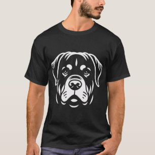 Minimalist Rottweiler Face Design � Bold Line Art T-Shirt