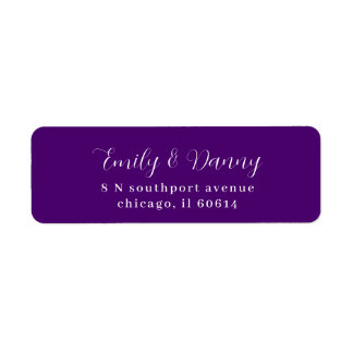 Minimalist Royal Purple Elegant Wedding Address
