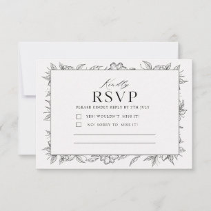 Minimalist RSVP Card   Wedding Response Card   