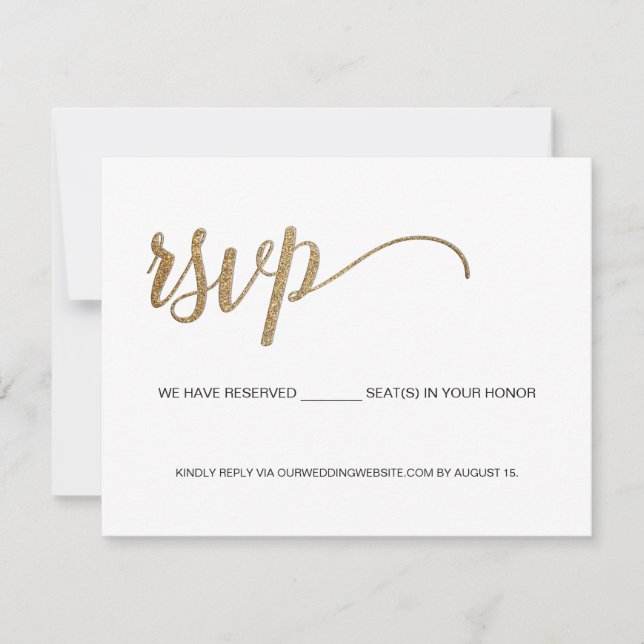 Minimalist RSVP Gold Fillable Reserved Seats QR  (Front)