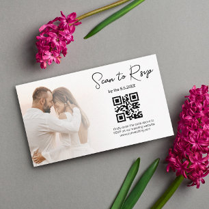 minimalist rsvp qr code minimalist wedding photo enclosure card