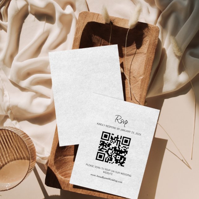 Minimalist RSVP QR Code Wedding Invitation (Creator Uploaded)
