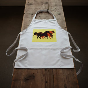 Minimalist Running Horses Apron