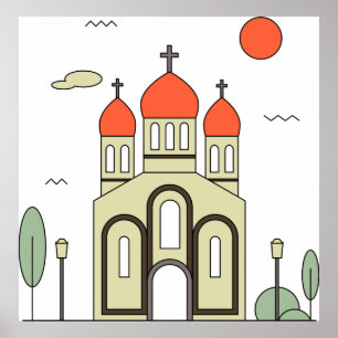 Minimalist Russian Orthodox Church  Poster