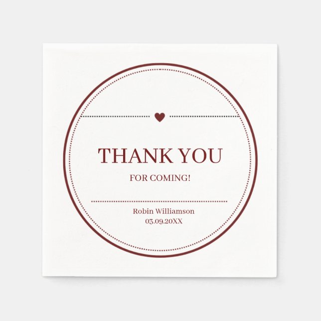 Minimalist Rust Earthy Tones Colours Thank You Napkin (Front)