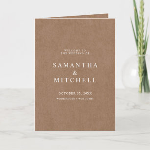 Minimalist Rustic Folded Ceremony Program