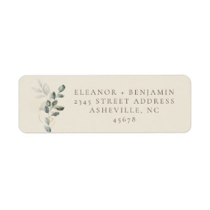Minimalist Rustic Gold Greenery Return Address