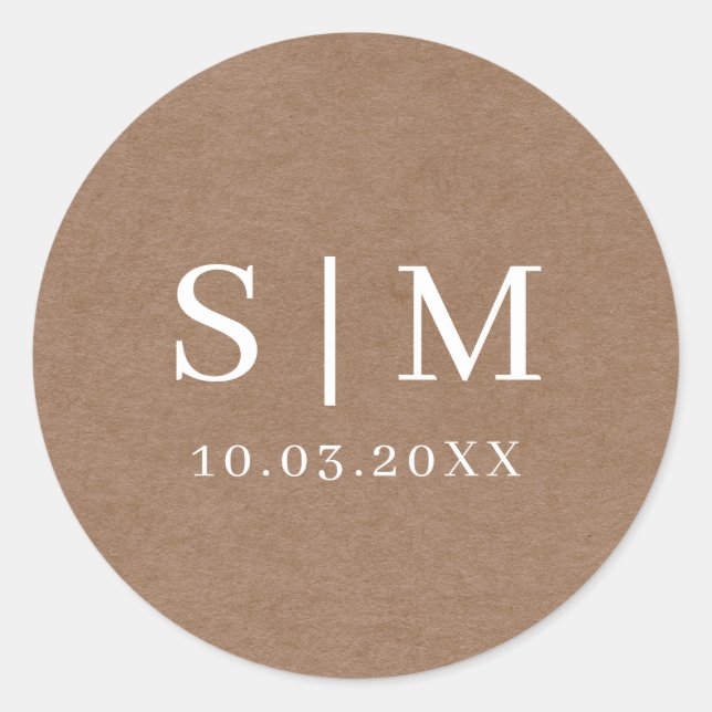 Minimalist Rustic Initial Name Sticker (Front)