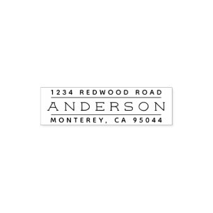 Minimalist Rustic Last Name Return Address Self-inking Stamp