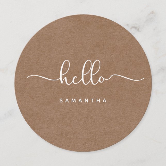 Minimalist Rustic Menu Card with Name (Front)